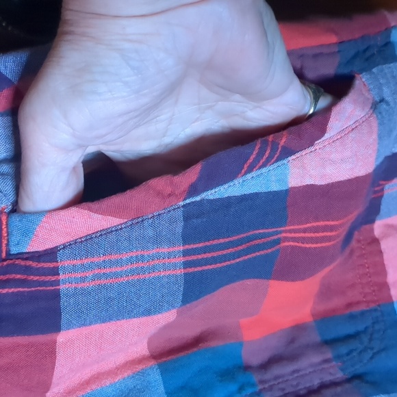 Vintage ADIDAS* 100% cotton button front short sleeve dress/shirt, side ties 2pk - Picture 16 of 16